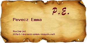 Pevecz Emma névjegykártya