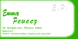 emma pevecz business card